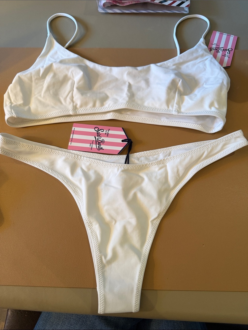White St Barth MC2 Bikini Set - women's Top & Cheeky Bottom Med NWT